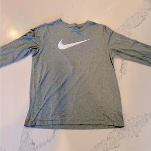 Youth XL Nike Dri-Fit long sleeve gray shirt